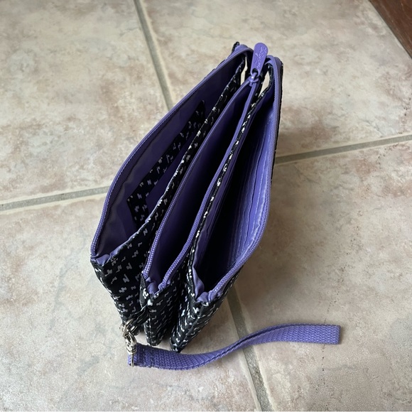 Thirty One Easy Going Wristlet | Lil’ Scribbles | Black & Purple | Clutch - Picture 9 of 9